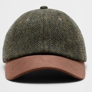 100% WOOL Herringbone Tweed Cap